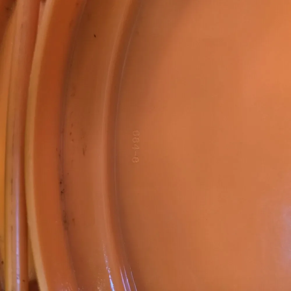 Vintage Tupperware Round Cake Taker Carrier 683 684 624 Orange Lid Tray Handle